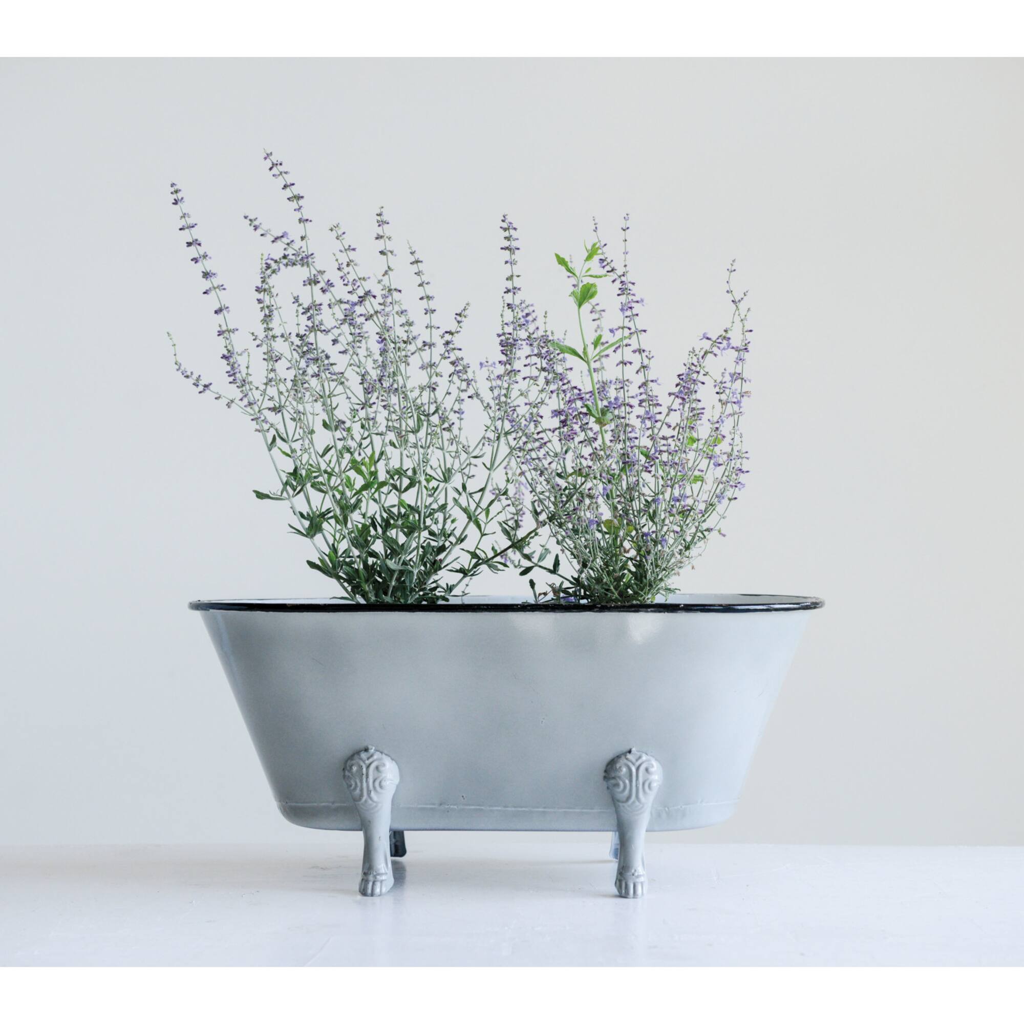 Hello Honey® 20" Decorative Gray Metal Bathtub with Feet